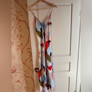 Silk Laundry Slip Dress. Multicolour. So fun!